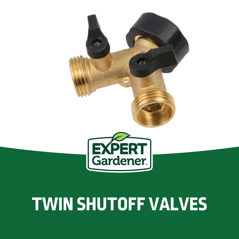 Expert Gardener Brass 2-Way Y Hose Shut-Off Connector photo 8