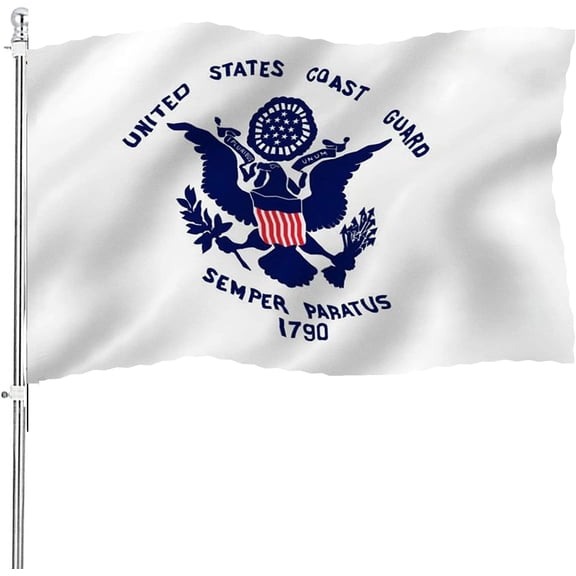 Oneluffy US Coast Guard Flag 2x3 Outdoor Double Sided- United States Coast Guard Flag Military Flags USCG Flags with 2 Brass Grommets for Indoor Outside