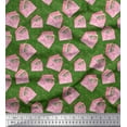 thumbnail image 1 of Soimoi Green Cotton Duck Fabric Text & Envelope Kids Printed Craft Fabric by the Yard 42 Inch Wide, 1 of 3