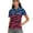 Blue Pink Zebra Print Star, variant on COEQINE Women V Neck Golf Shirts 1/4 Zip Moisture Wicking Golf Tops Pug Strawberry and Heart Print Quick Dry Fit Workout Polo Shirts Short Sleeve Sportswear for Valentine's Day, 2XL