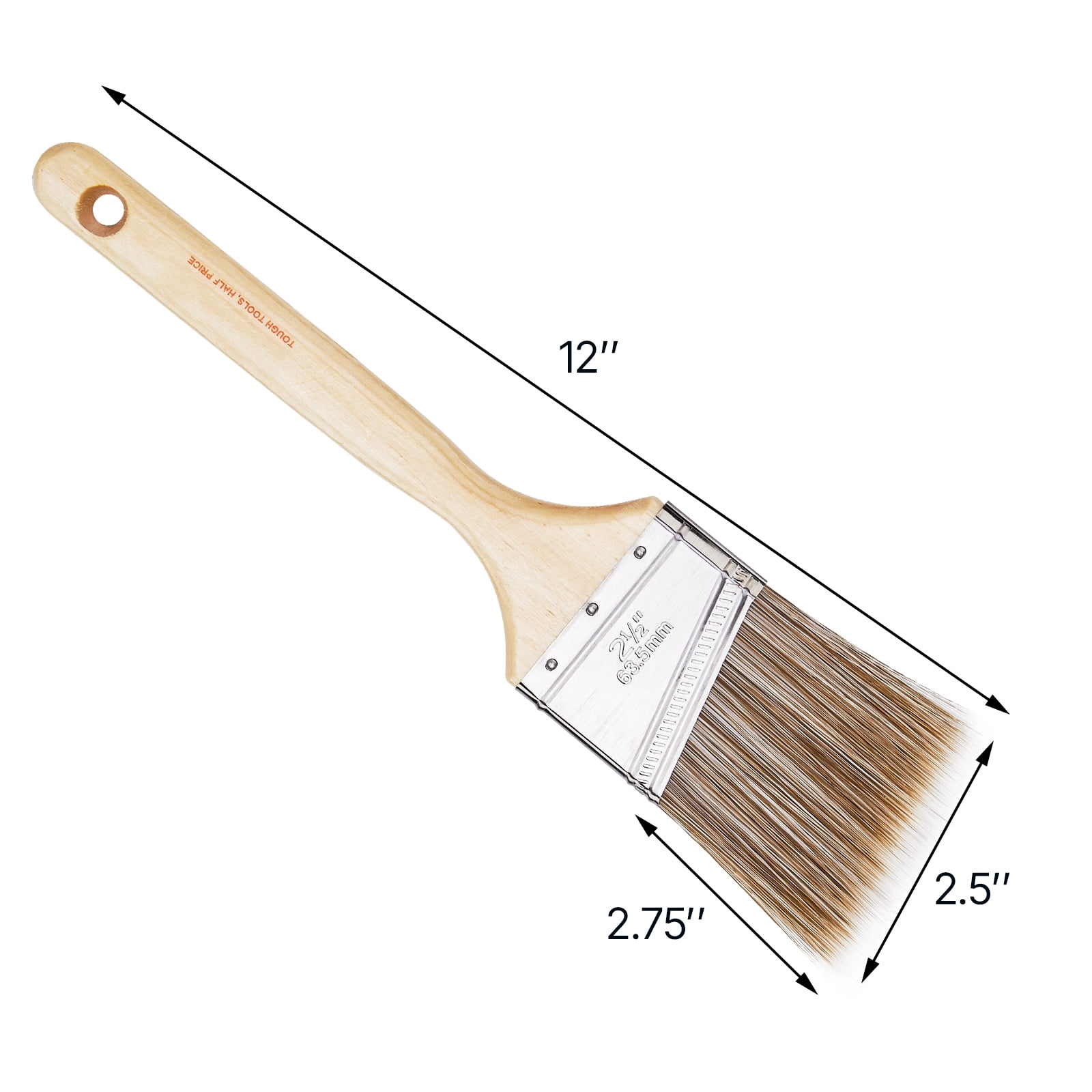 KFFKFF Painting Tools, Set of 12 Angled Paint Brushes, Crafted Wood Grip, Suitable for All Latex & Oil Paints, Stains, Ideal for Cabinets, Walls, Fences, Indoor & Outdoor Application