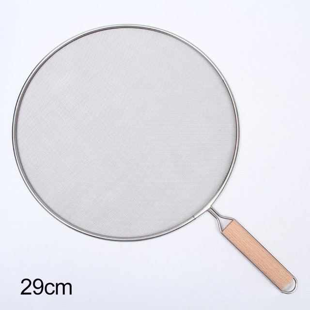 Luckyn Splatter Screen,29cm Stainless Steel Oil Splatter Screen Frying Pan Mesh Guard Kitchen Cooking Handle,Dishwasher Safe, Splatter Guard for Cooking, Silver 1 Pcs