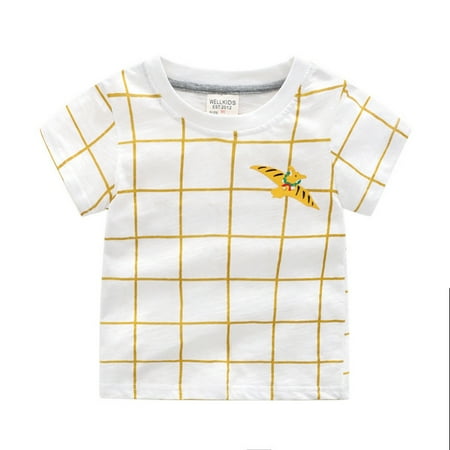 

2-7T Baby Boys Cotton Cartoon T-shirt Toddler Little Boys Basic Tee Tops