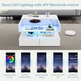 thumbnail image 3 of Table basse relevable Noble House avec éclairage DEL brillant, blanche, 3 of 9