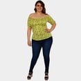 thumbnail image 4 of Blusa campesina talla extra, modelo 1783 (Amarillo floreado) amarillo 42 Roman Fashion Blusa extra 1783, 4 of 5