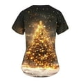 thumbnail image 3 of Titcea Christmas Scrub Tops Women Christmas Tree Printed Short Sleeved V Neck Nursing Uniforms with Pockets Loose Comfort Scrub Tops, 3 of 3