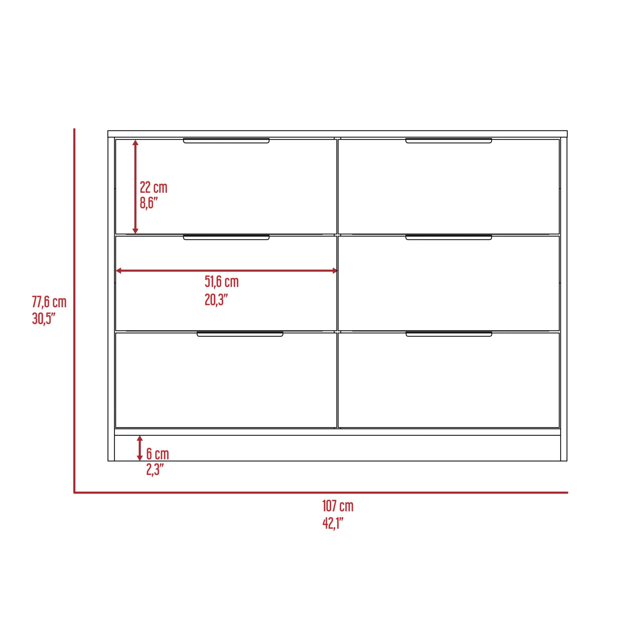 HomeRoots 530261 16 in. Black Four Drawer Dresser
