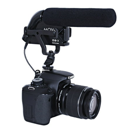Movo VXR5000 HD Condenser Prosumer Video Microphone for DSLR Video Cameras (Aluminum (Best Vlog Camera 2019)