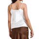 thumbnail image 3 of Camiseta sin mangas de satén para mujer Inspire Chic, con cuello en cowl, tirantes de espagueti, top de verano de seda, talla XL, blanca, 3 of 6