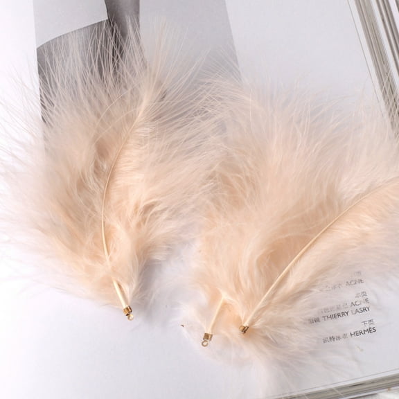 XmhyTop-A 100pcs Fluffy Feathers 3.9-4.7inch for Craft Dream Catcher Decoration Natural Fluffy Feathers,Champagne