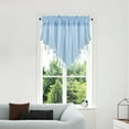 thumbnail image 6 of Curtain Valances for Windows 1 Pack, 51"x24" Light Blue, Triangle Window Curtains for Living Room Bathroom Cafe Laundry Basement, Sheer Lace Top Curtain with Crystal Beads, 6 of 8
