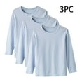 thumbnail image 3 of Avrntaa Baby Boys Girls Solid Color Tee Shirt Long Sleeve Soft Layer Tops Fall Thermal Shirts 3PC, 3 of 8