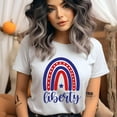 thumbnail image 2 of Liberty Rainbow T-Shirt, Red White Blue Stars Graphic Tee, Patriotic Shirt, White, Size M, 2 of 6