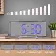 thumbnail image 4 of Unique Bargains LED Mirror Alarm Clock for Deep Sleepers White, 4 of 6