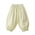 thumbnail image 4 of Weebloom Toddler Baby Girls Summer Casual Pants Elastic Waist Lace Pants Long Trousers For Kids Light Yellow 6-12 Months, 4 of 4