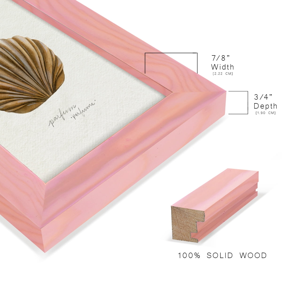 Gilded Toiletries II - Framed Print w/glass - Sunset Pink