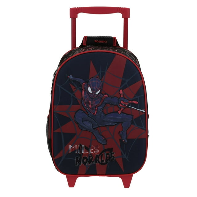 Mochila Chica Kinder Con Ruedas Chenson Miles Morales Marvel .TE MM70289-3
