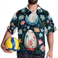 thumbnail image 4 of Easter Men's Hawaiian Shirt, Button Down Poplin Short Sleeve Casual Summer Beach Printed Unisex Shirts, 4 of 6