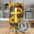 thumbnail image 3 of Christian Coffee Tumbler Sunflower Travel Mug With Lid Birthday Gifts For Women Adults Friends Grandma Insulated Cups Inspirational Quotes Stainless Steel Tumblers Hot And Cold, 3 of 6