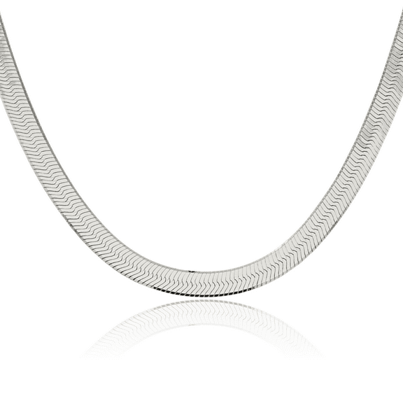 925 Sterling Silver 8.75mm Herringbone Chain Necklace