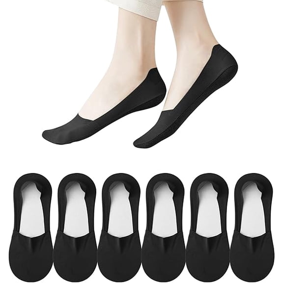 Eryueer No Show Socks Womens 6 Pairs Hidden Invisible Low Cut Socks Non Slip Socks Womens Breathable Cool Thin Womens Socks