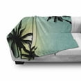 thumbnail image 3 of Modern Soft Flannel Fleece Throw Blanket, Hawaiian Miami Beach Island Palm Trees Sun Like Clear Skies Art Print Image, Cozy Plush for Indoor and Outdoor Use, 50" x 70", Seafoam Black, by Ambesonne, 3 of 6
