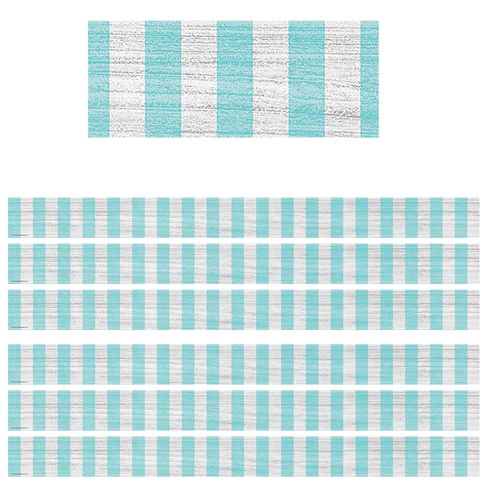 Teacher Created Resources Vintage Blue Stripes Straight Border Trim, 35 Feet Per Pack, 6 Packs