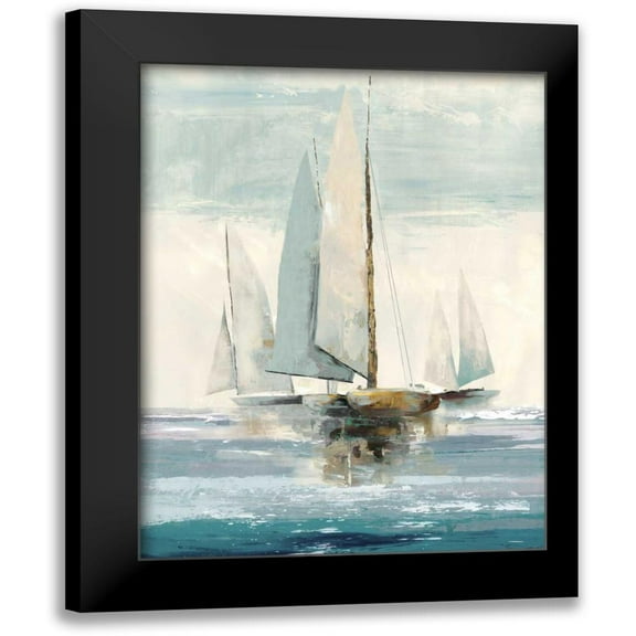 Pearce, Allison 12x14 Black Modern Framed Museum Art Print Titled - Quiet Boats I