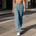 thumbnail image 6 of Chiccall Women's Pleated High Waist Wide Leg Dress Pants Solid Pocket Business Casual Commute Trousers, 6 of 8