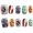 Polka dot, variant on Press Nails, 10 count Short Squoval, Blue Macaron Pastel Mix Print with Confetti & Jelly Accent, Glue False Nails (Size Medium)