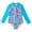 Blue, variant on Girls Long Sleeve Swimsuit One Piece Bathing Suit Zipper UPF 50+ Rashguard Swimwear 2-10 Years