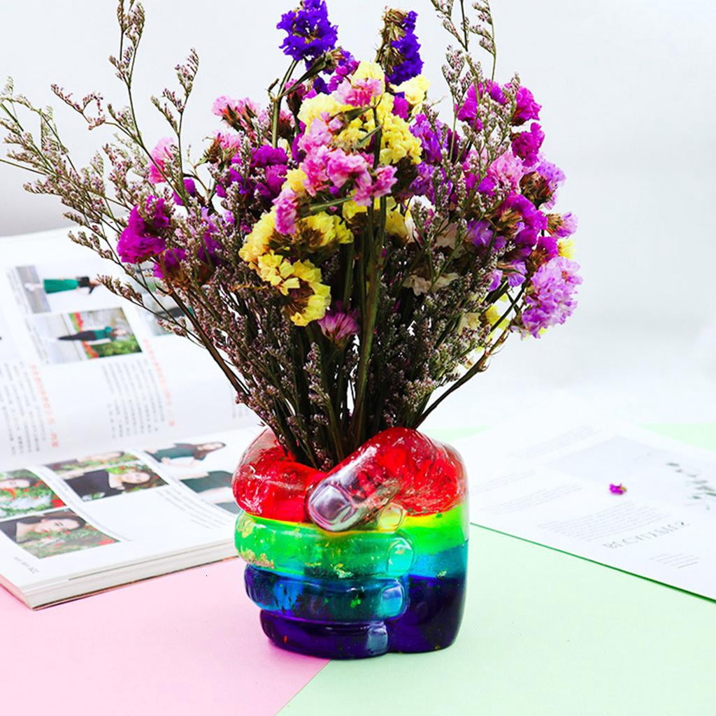 Osdhezcn Fist Pen Holder Epoxy Resin Mold Vase Flower Pot Silicone Mould DIY Crafts Makeup Brushes Storage Box Mold Home Decorations Casting Tools