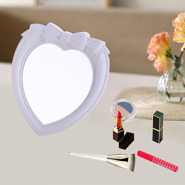 Espejo de maquillaje Yinane Espejo cosmético multifunción para mujeres y niñas Soporte Espejo colgante blanco Espejo vestidor