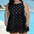 thumbnail image 1 of HongQid Womens Summer Sleeveless Dresses Casual Tunic Ruffle Polka Chiffon Mini Dress, 1 of 7