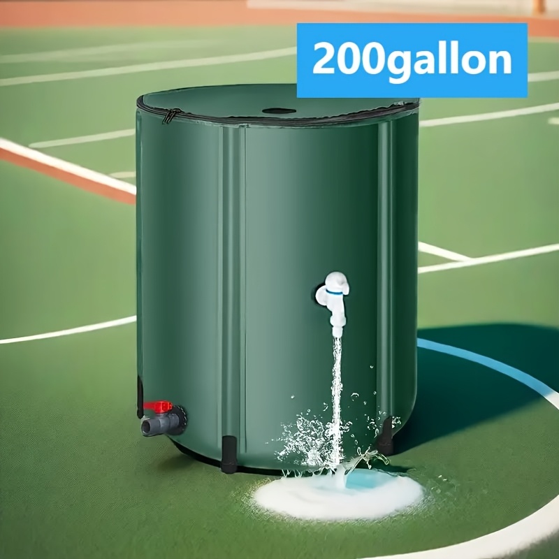 200 Gallon Collapsible PVC Rain Barrel - Spill-Resistant Design & Durable Black Construction. Large Capacity Water Storage for Garden, Lawn & Irrigation.