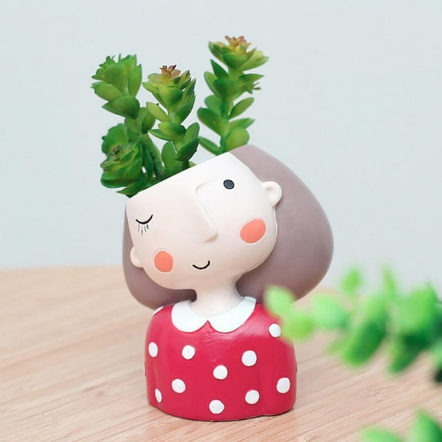 Mini Pots for Plants Small Ceramic Succulent Pots Cute Girl Flower Planter Flowerpot Create Design