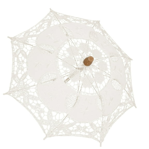 Hemoton Exquisite Lace Parasol Prop Eye-catching Bride Lace Parasol Portable Cotton Cloth Umbrella Prop