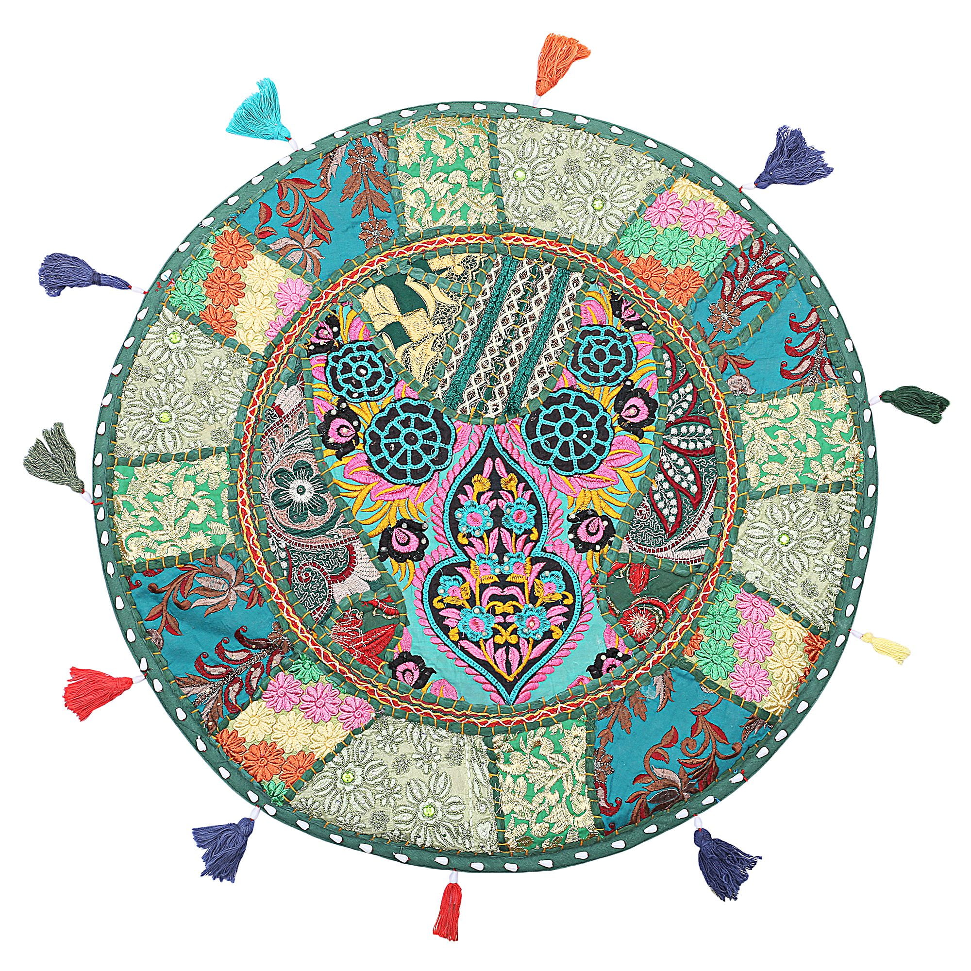 Pouf modulare con cuscino da terra poltrona lounge in tessuto Patchwork 60x70x51 cm DEC021298
