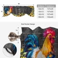 thumbnail image 6 of Farmhouse Rooster Tie Up Valance Curtains for Windows, Kitchen Curtains Window Treatments, Black Retro Botanical Sunflower Floral Short Window Shades Valances for Bedroom Bathroom Cafe 54"x18", 6 of 8