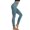 thumbnail image 3 of WLJ Women Imitated Denim High Waist Butt Lift Tummy Control Yoga Leggings, 3 of 5