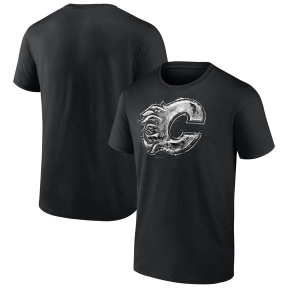 Men's Black Calgary Flames Iced Out T-Shirt