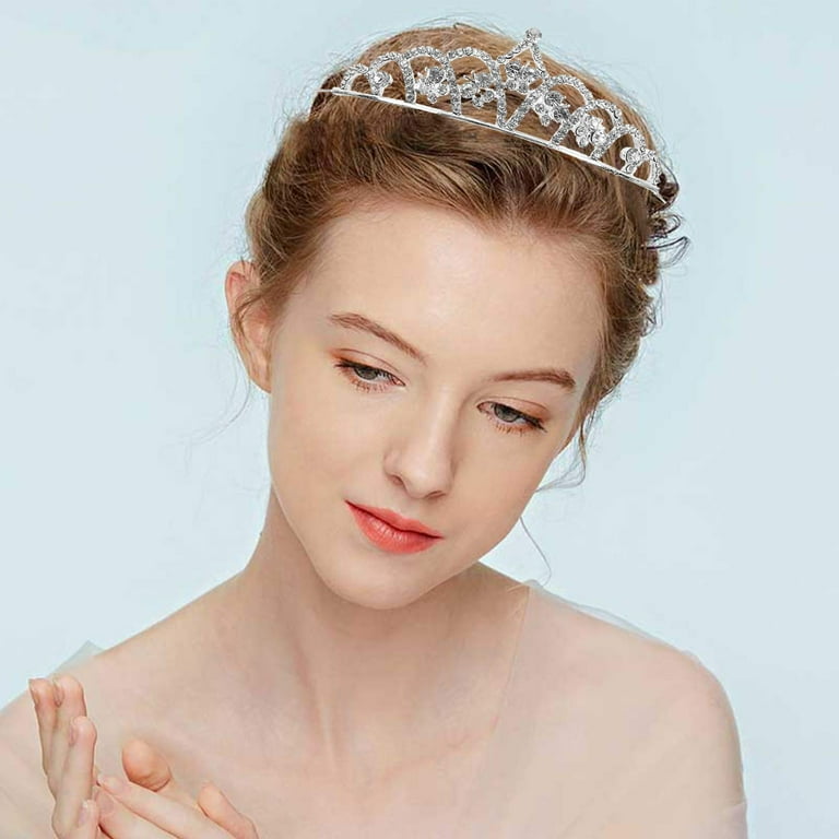IEMIEBSHA Rhinestone Alloy Crystal Tiara Princess Crown, 6