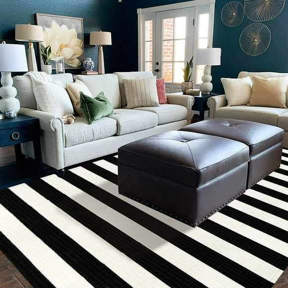 Black And White Stripe Outdoor Rug
