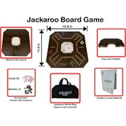 Jackaroo Board Game - 2-4 Player Cards and Marbles Board Game - Marble Chase Game - Carbles Board Game with Cards - Jokers and Marbles Board Game Wooden Board Foldable and Open in The Middle (Walnut)
