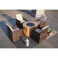 thumbnail image 3 of Outdoor Wood Coating Fire Pit Table with Four Rattan Chairs, 3 of 7