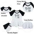 thumbnail image 2 of My Dad Taught Me Fun Stuff Funny Dresses For Baby, Newborn Babies Skirts, Infant Princess Dress, 0-24M Kids Graphic Clothes (Black Raglan Dresses, 12-18 Months), 2 of 5