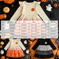thumbnail image 4 of mgoYE Toddler Girls Halloween Dress Orange Pumpkin Tiered Dress Long Sleeve Dresses Tutu Outfits(Black,12-18 Months), 4 of 6
