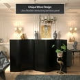 thumbnail image 2 of 4 ft. Short Bamboo Wave Black Room Divider with Roll-Up Design, 2 of 7