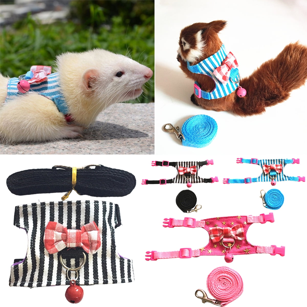 Walbest Hamster Mesh Chest Strap Adjustable Small Animals Harness and