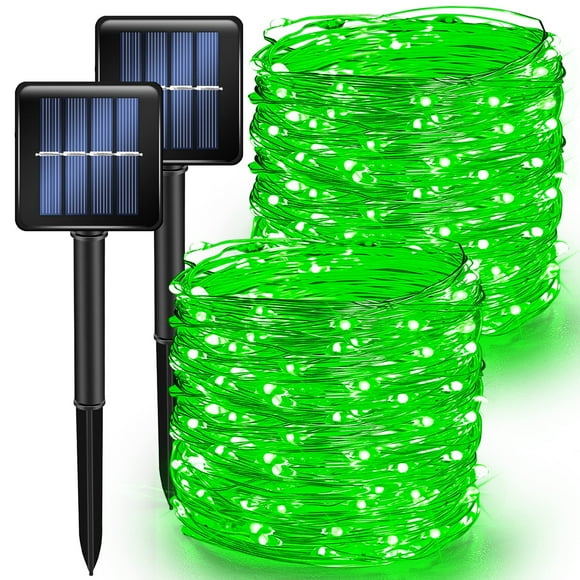 Guirnalda de luces solares TW SHINE, 2 unidades, 24 m, 240 LED, color verde